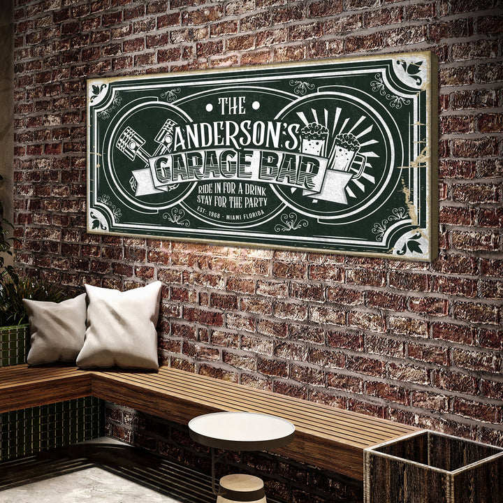Garage Bar Victorian Vintage Sign