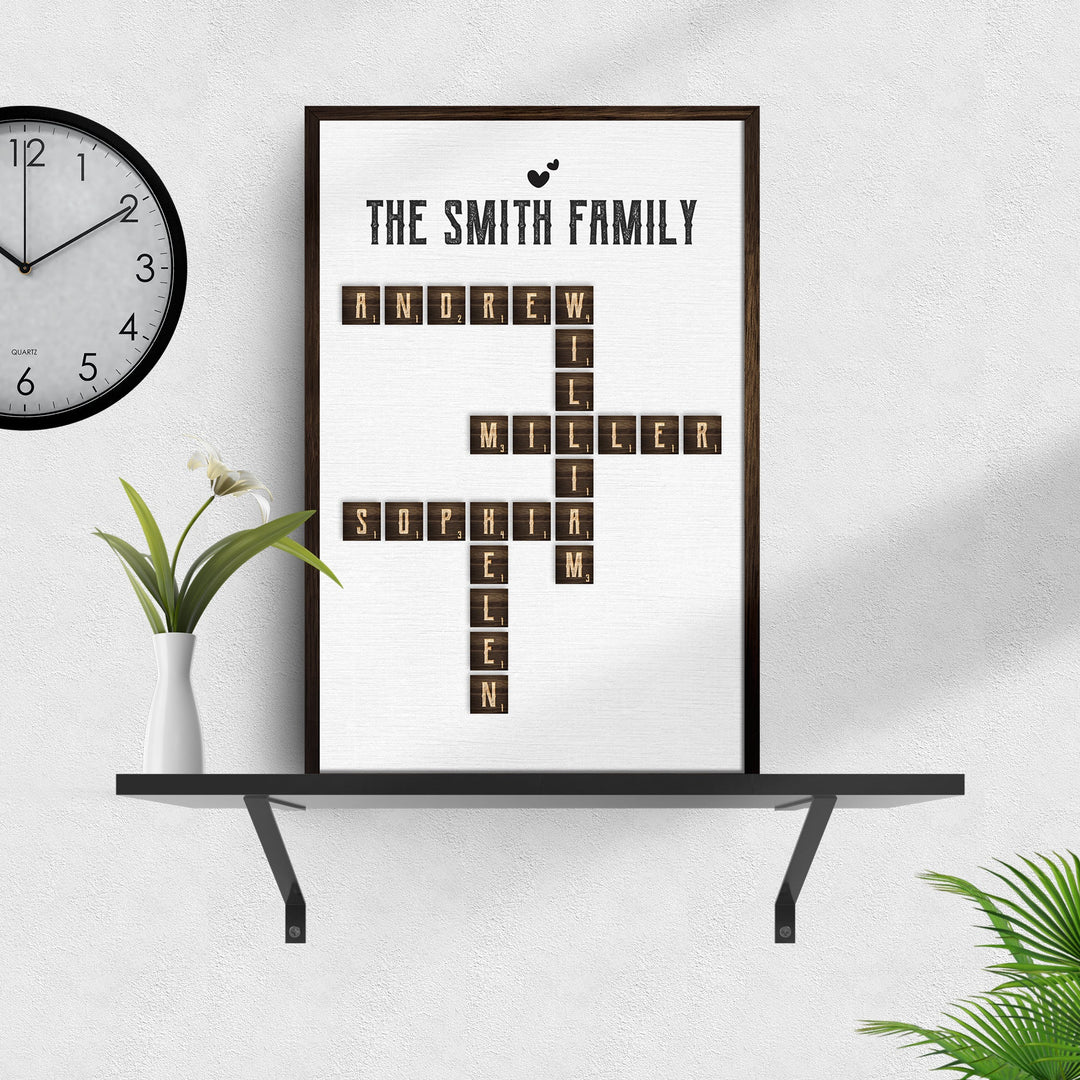 Scrabble Family Name Sign
