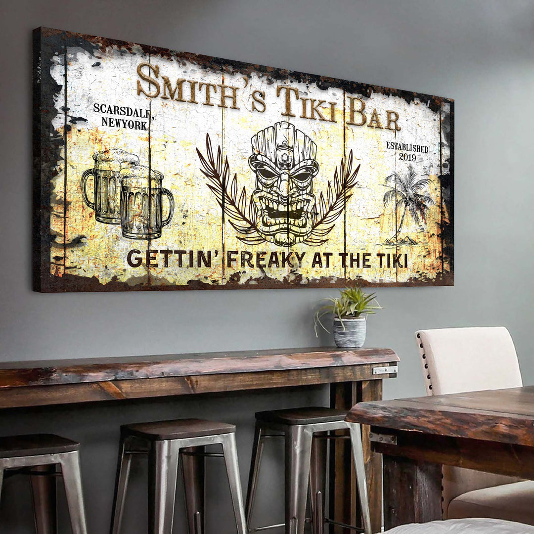 Personalized Tiki Bar Sign: Custom Bar Signs for Home Bar – Ideal For Your Basement Bar Or Man Cave Decor