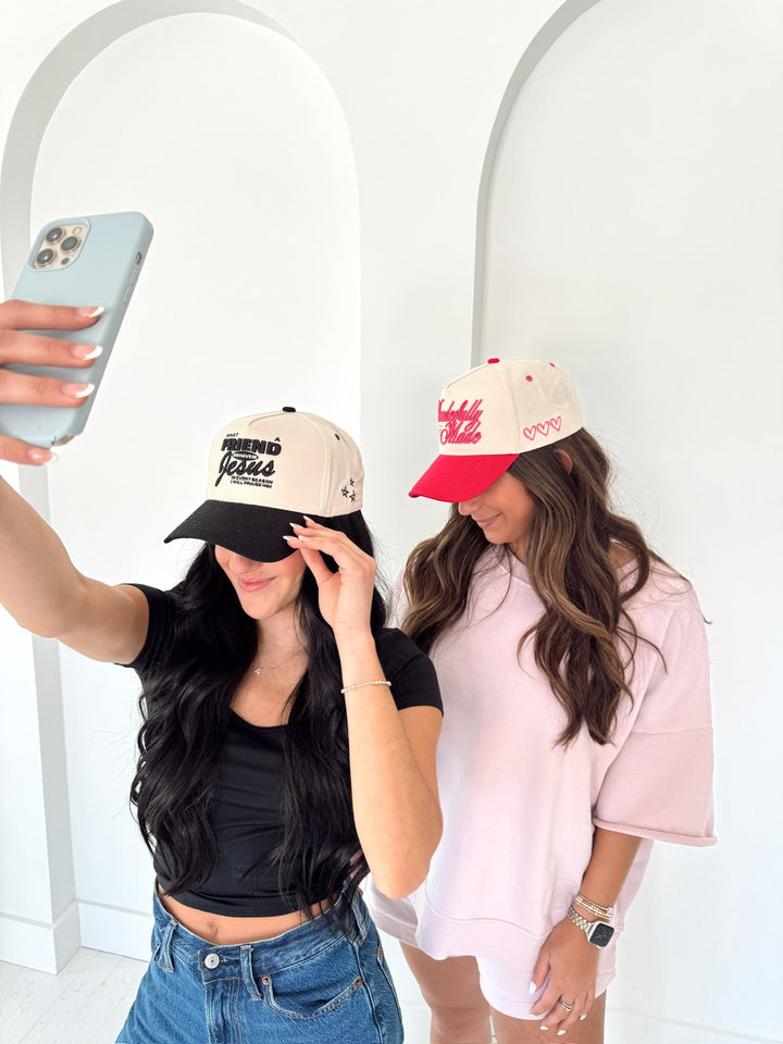 Friend in Jesus - Black Vintage Trucker Hat