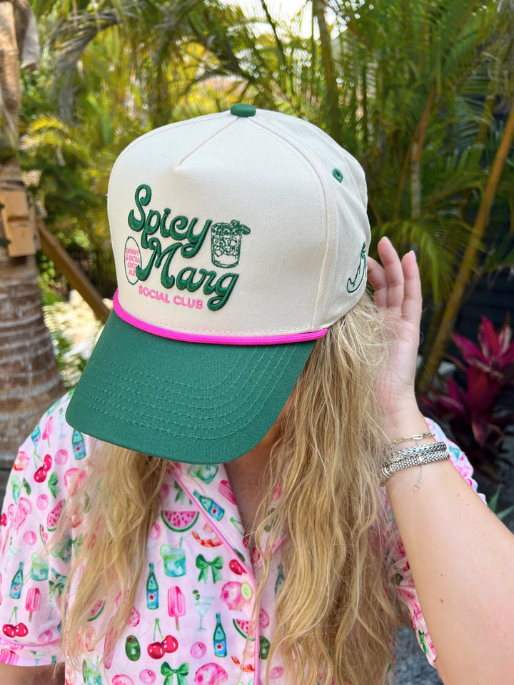 Spicy Marg Social Club - Green Vintage Trucker Hat
