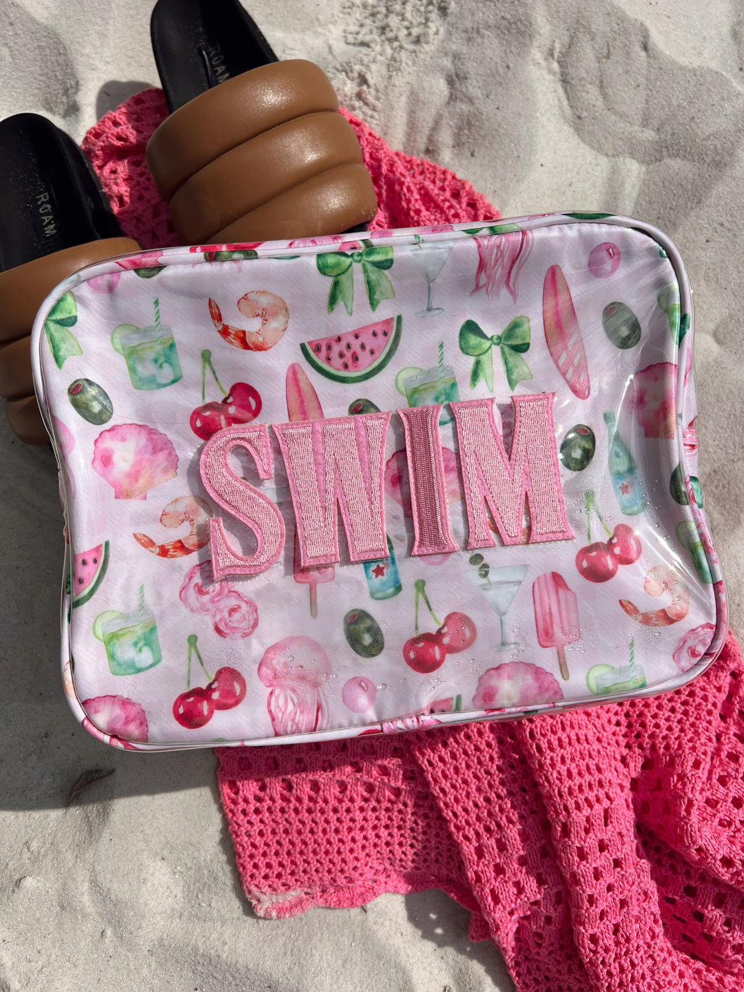Swim - Pink Summer Spritz Clear Coat XL Bag