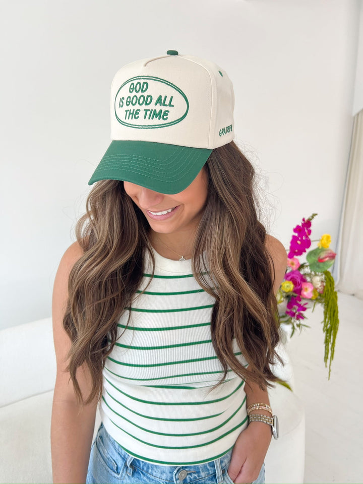 God is Good - Green Vintage Trucker Hat
