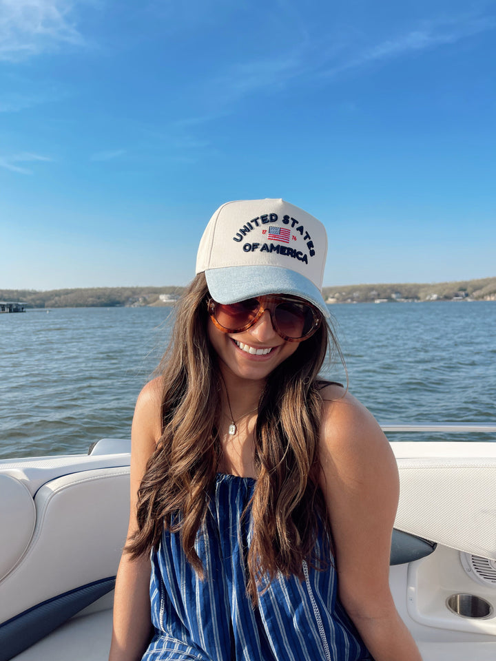 United States of America - Denim Blue Vintage Trucker Hat