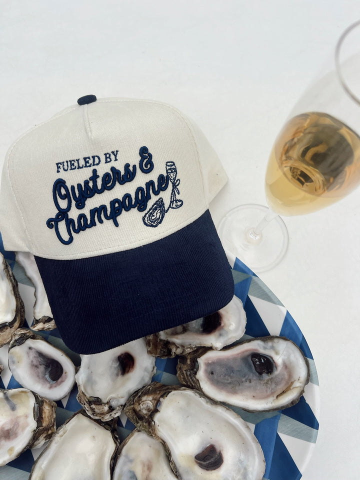 Oysters & Champagne - Navy Corduroy Trucker Hat