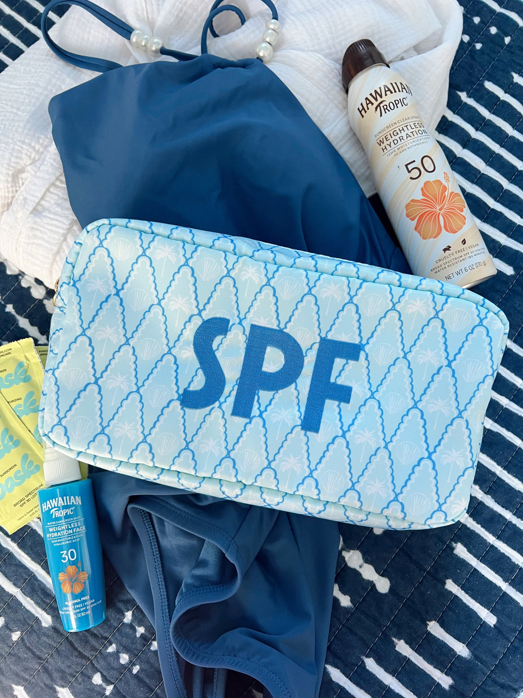 SPF - Blue Palms Large Bag