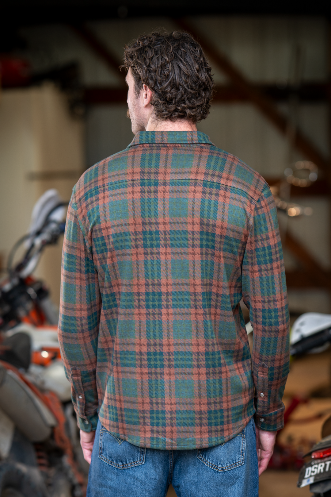 The Afterburn | Rust & Forest Heritage Plaid Chinchilla Soft™ Long Sleeve Stretch Button Up Shirt | Pre-Order | Ships early October 2026