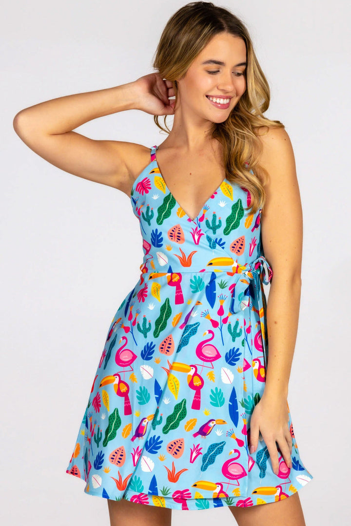 The Birds Of Paradise | Tropical Bird Strappy Dress