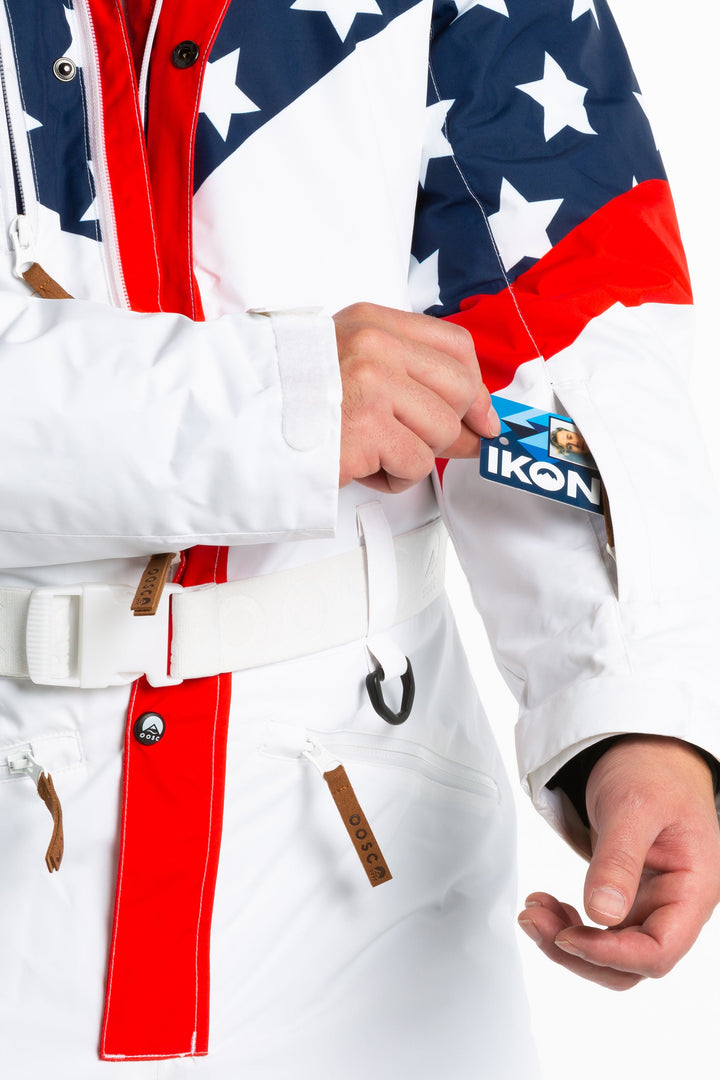 The First Chair | Mens Retro American Flag Ski Suit