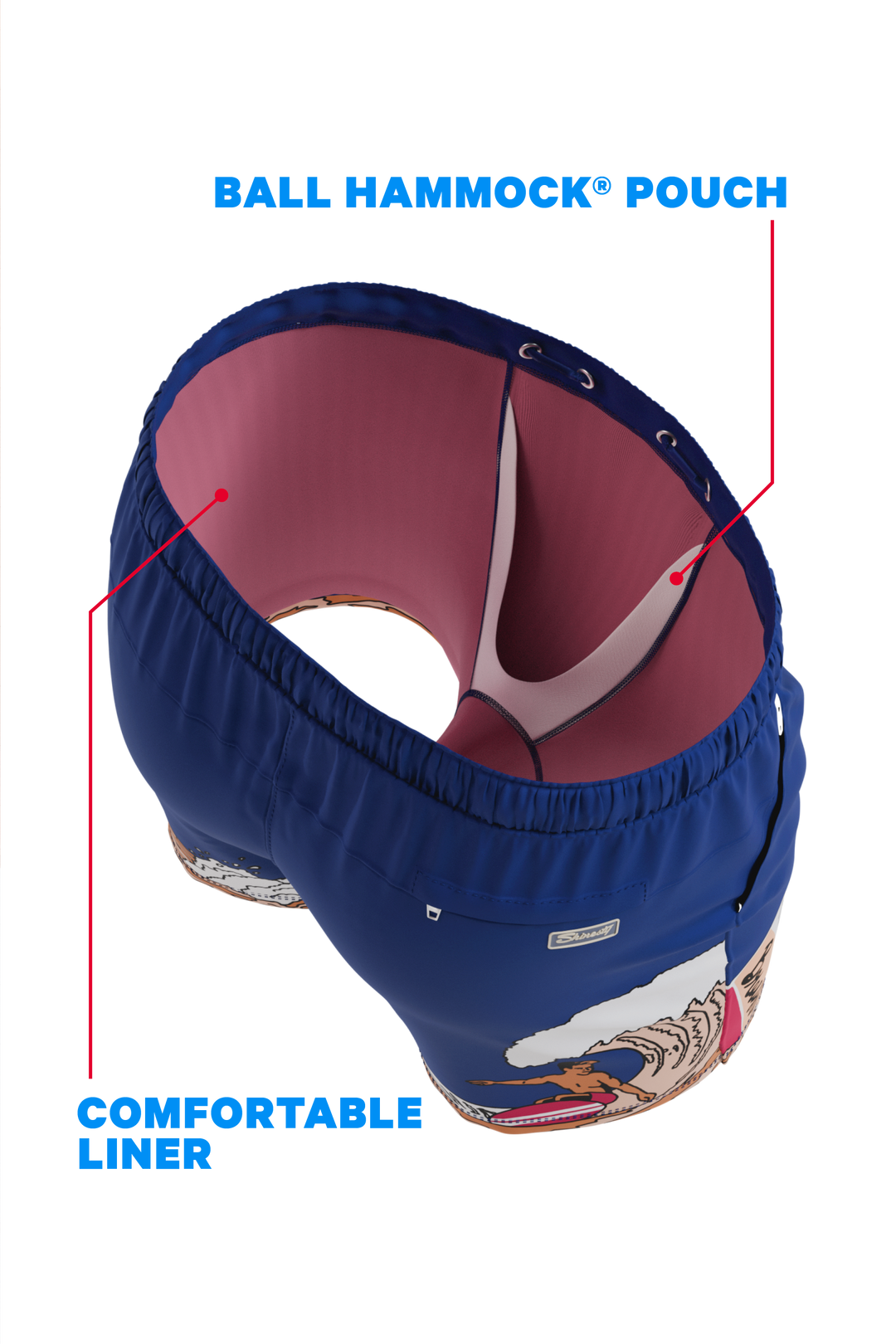 The Tidal Lager | Beer Surfer Ball Hammock® Pouch 5" Swim Trunks