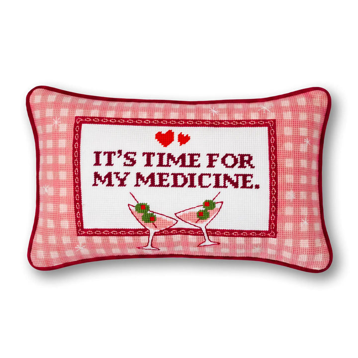 Time for my Medicine Needlepoint Pillow