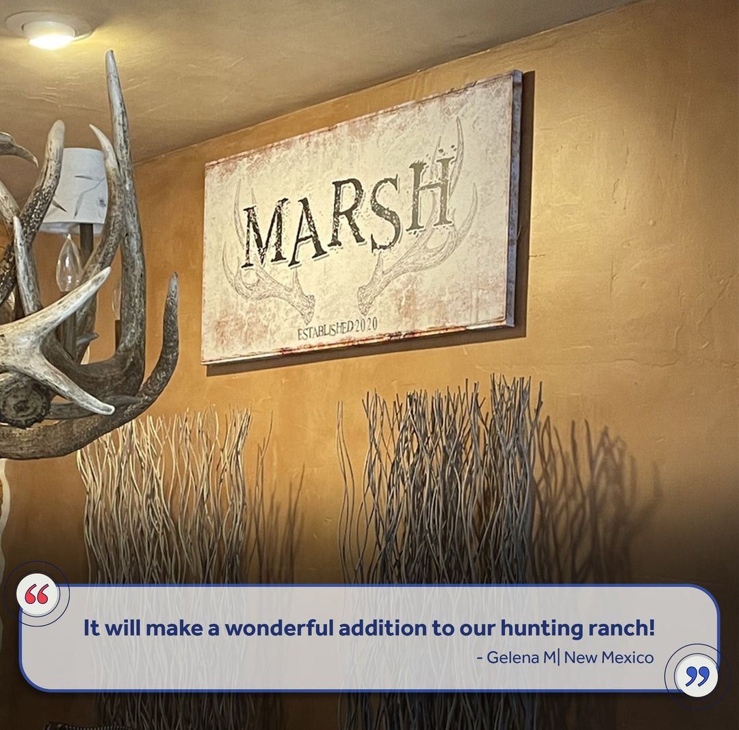 Rustic Family Antler Sign