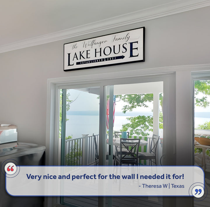 Family Lake House Arrow Sign III