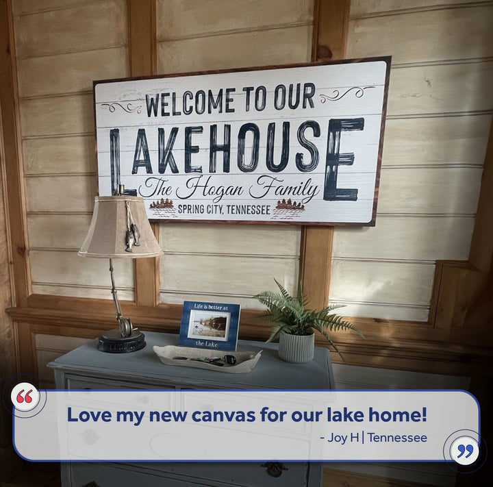 Welcome To Our Lakehouse Sign