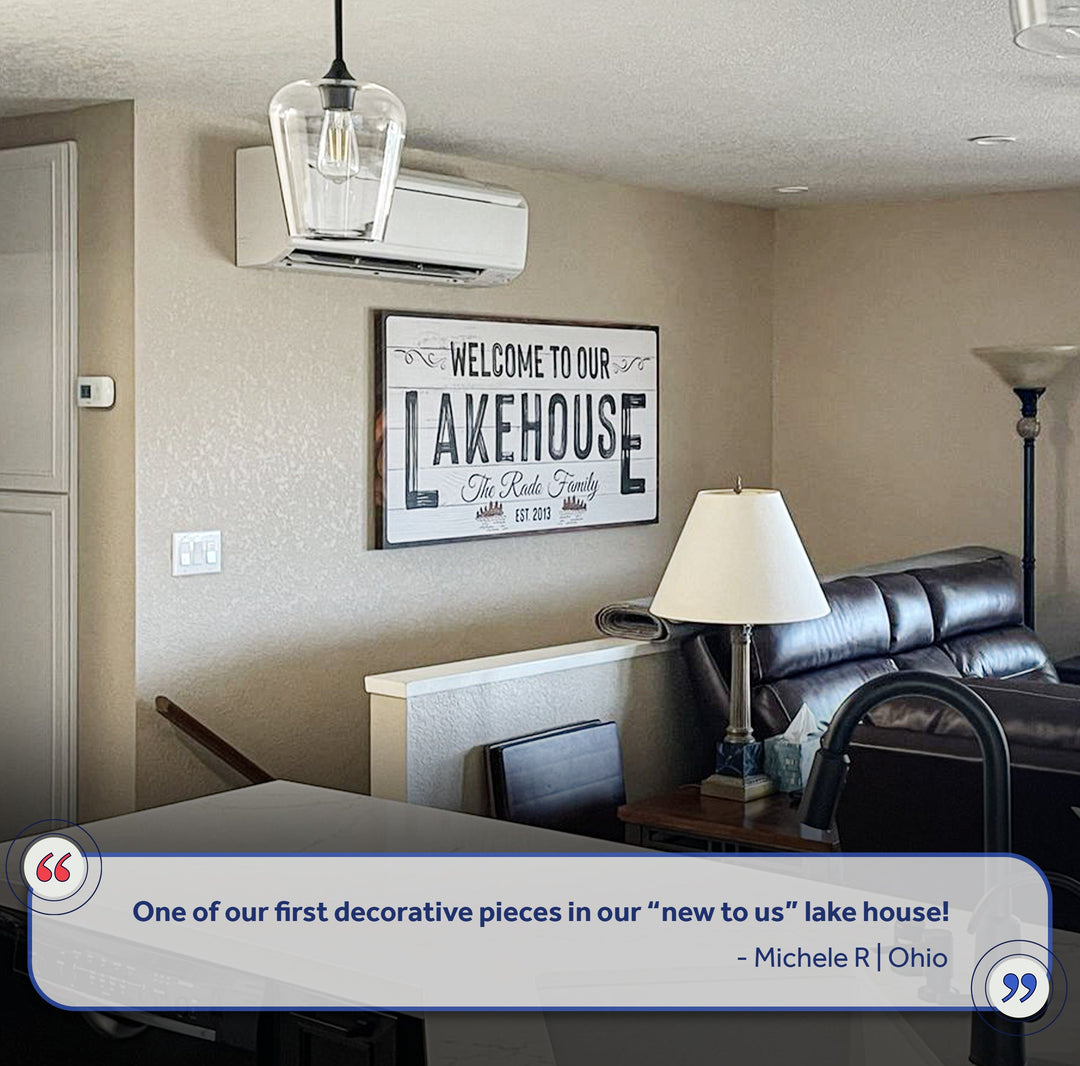 Welcome To Our Lakehouse Sign