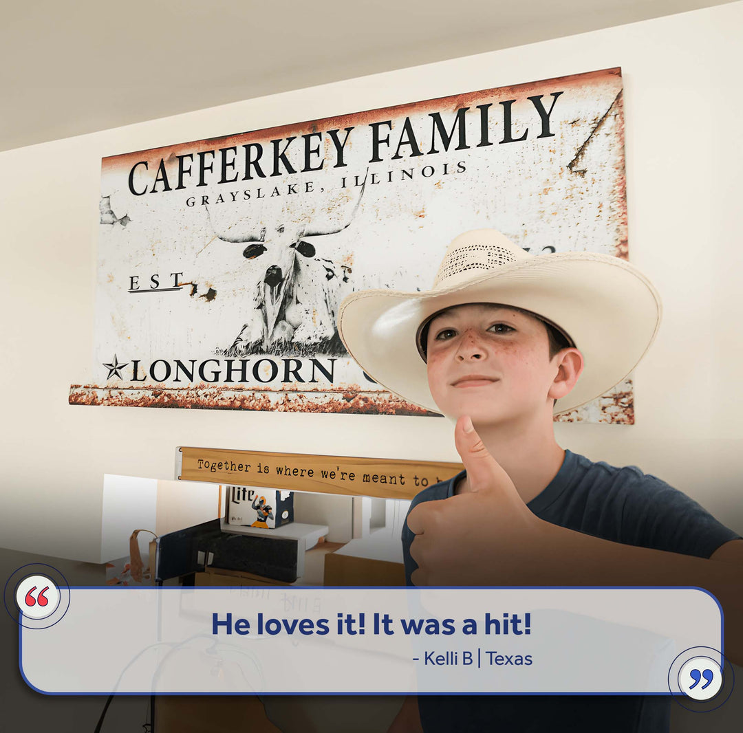 Longhorn Rustic Cattle Sign