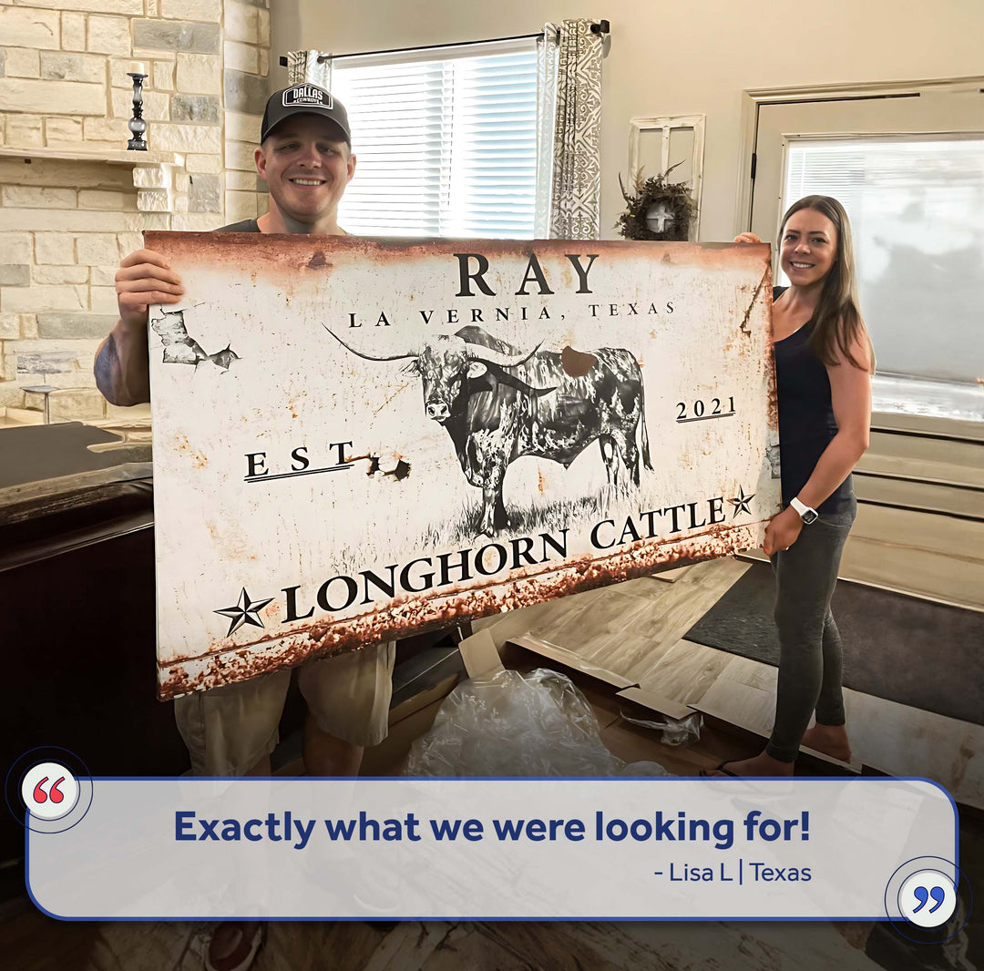 Longhorn Rustic Cattle Sign III