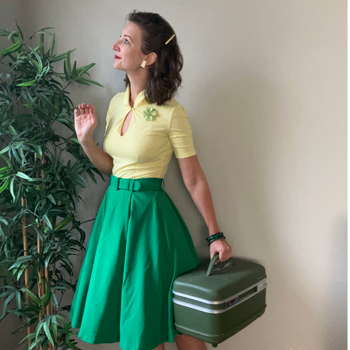 Keynote Vintage-Inspired Blouse with Peter Pan Collar