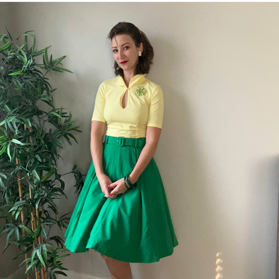 Keynote Vintage-Inspired Blouse with Peter Pan Collar
