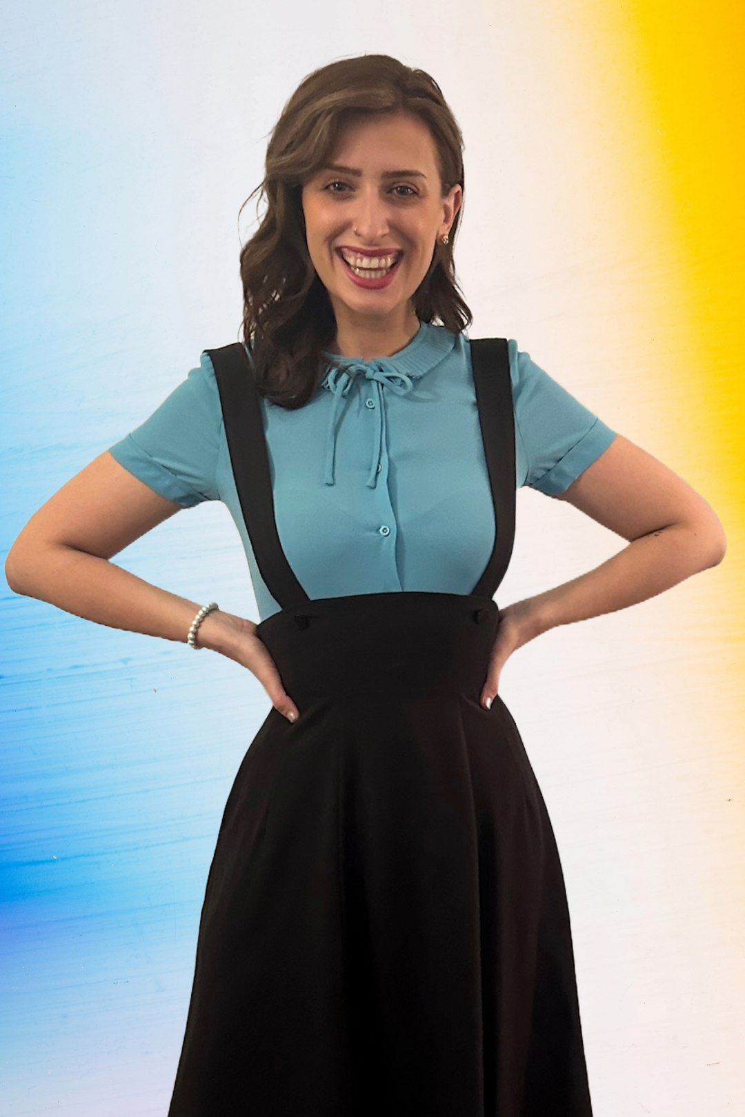 Ingrid Retro Blouse with Peter Pan Collar