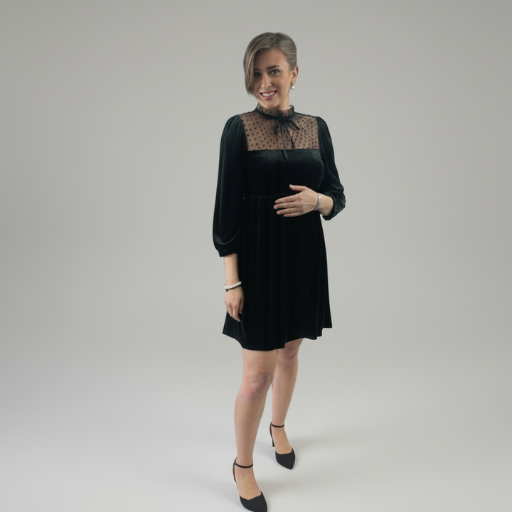 Penelope Retro Mini Dress in Velvet