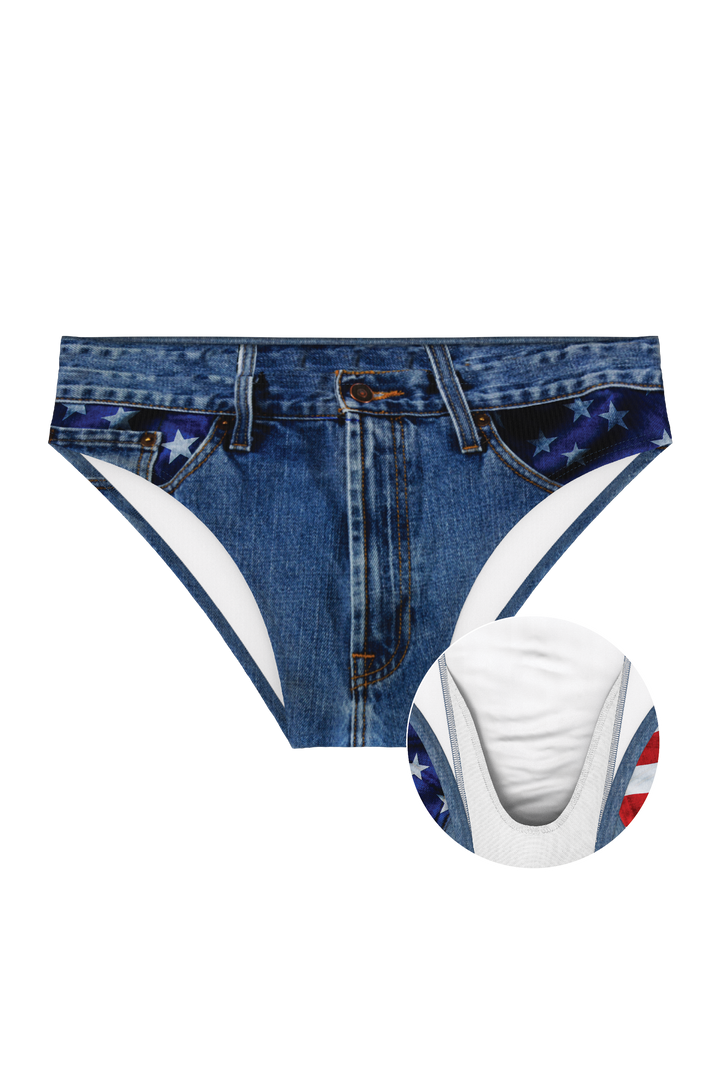 The Chattahoochee Daddy | USA Denim Print Ball Hammock® Pouch Swim Briefs