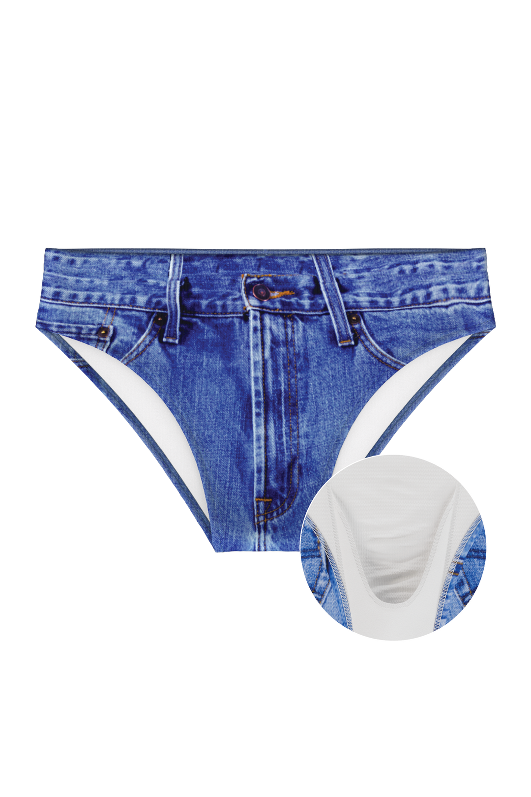The Daytona Dong Sarong  | Denim Print Ball Hammock® Pouch Swim Briefs