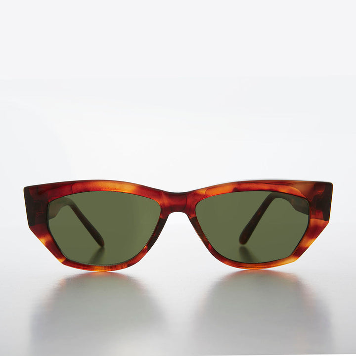 Chunky Mod Street Style Vintage Sunglass with Gold Bling - Val