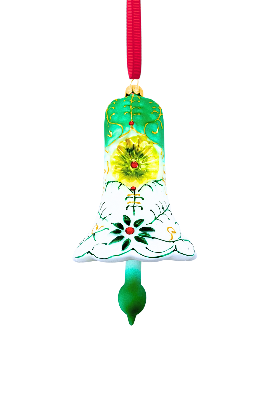 Verdant Bell Blown Glass Ornament