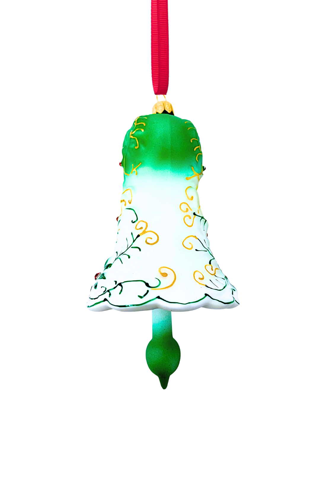 Verdant Bell Blown Glass Ornament