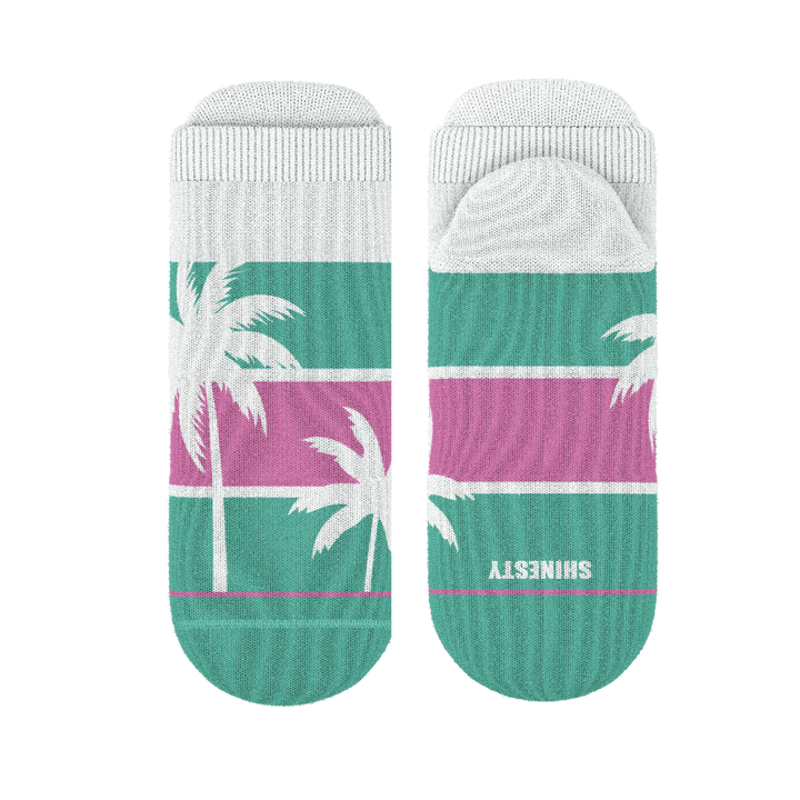 The Venice Beach | Palm Trees Heel Hammock™ Ankle Socks