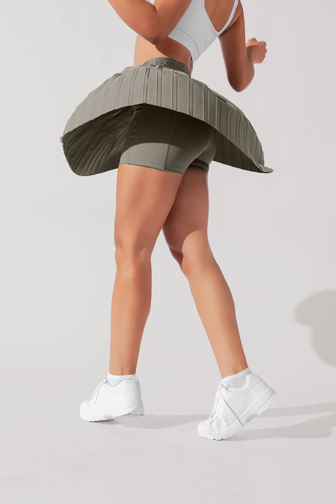 Ace ‘em Pleated Skort - Rustic Olive