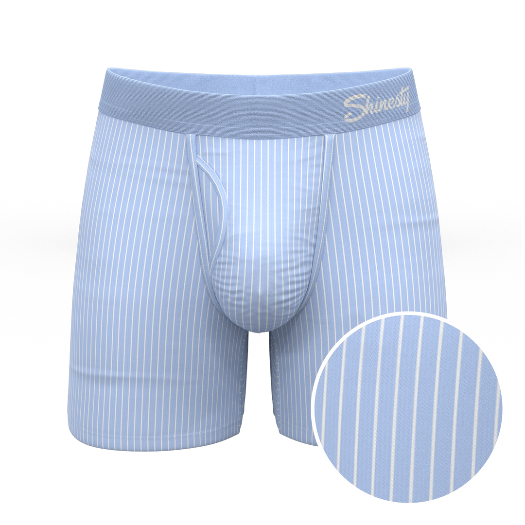 The Venus | Light Blue Stripe Ball Hammock® Pouch Underwear With Fly