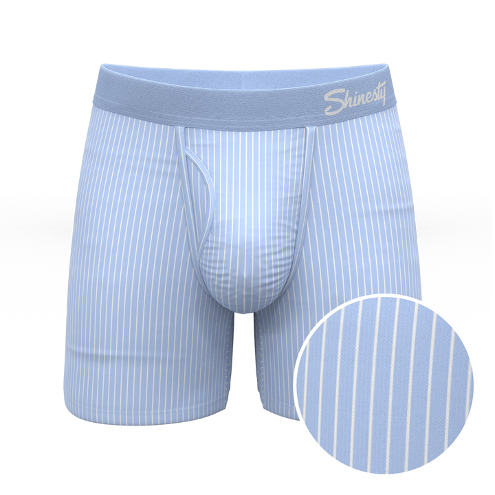 The Venus | Light Blue Stripe Ball Hammock® Pouch Underwear With Fly
