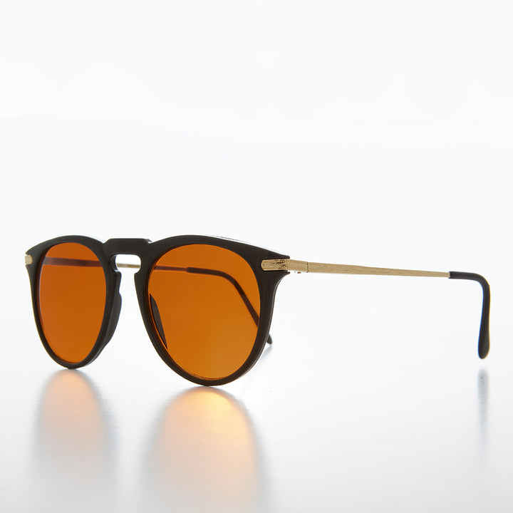Round Amber Tinted Vintage Sunglass - West