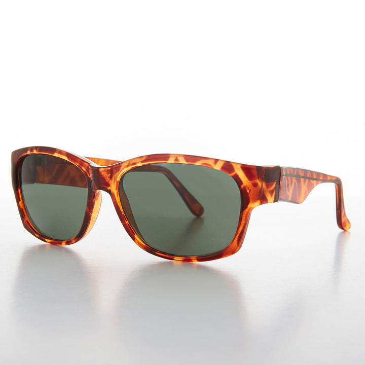 Sporty Vintage Wrap Style Sunglass with Wide Temples - Wiley