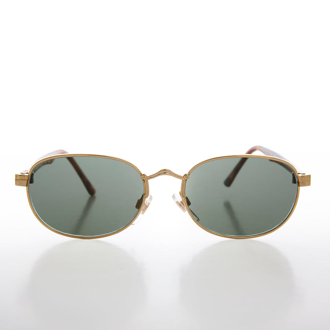 Unisex Gold Sunglass with Glass Lens - Wren
