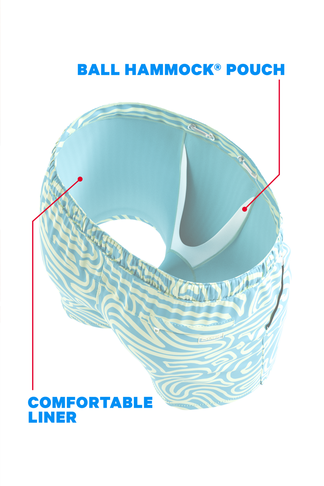 The Water Park | Neon Abstract Line Ball Hammock® Pouch 5" Swim Trunks