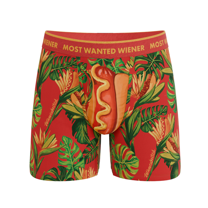 The Wiener In Paradise | Shinesty X Wienerschnitzel Tropical Ball Hammock® Magnum Big Pouch Underwear