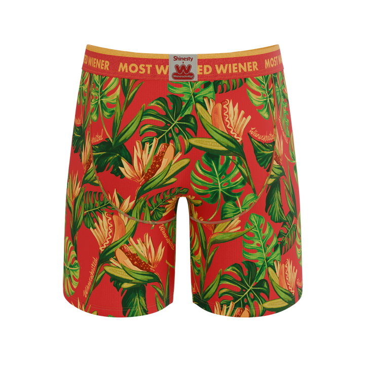 The Wiener In Paradise | Shinesty X Wienerschnitzel Tropical Long Leg Ball Hammock® Pouch Underwear With Fly