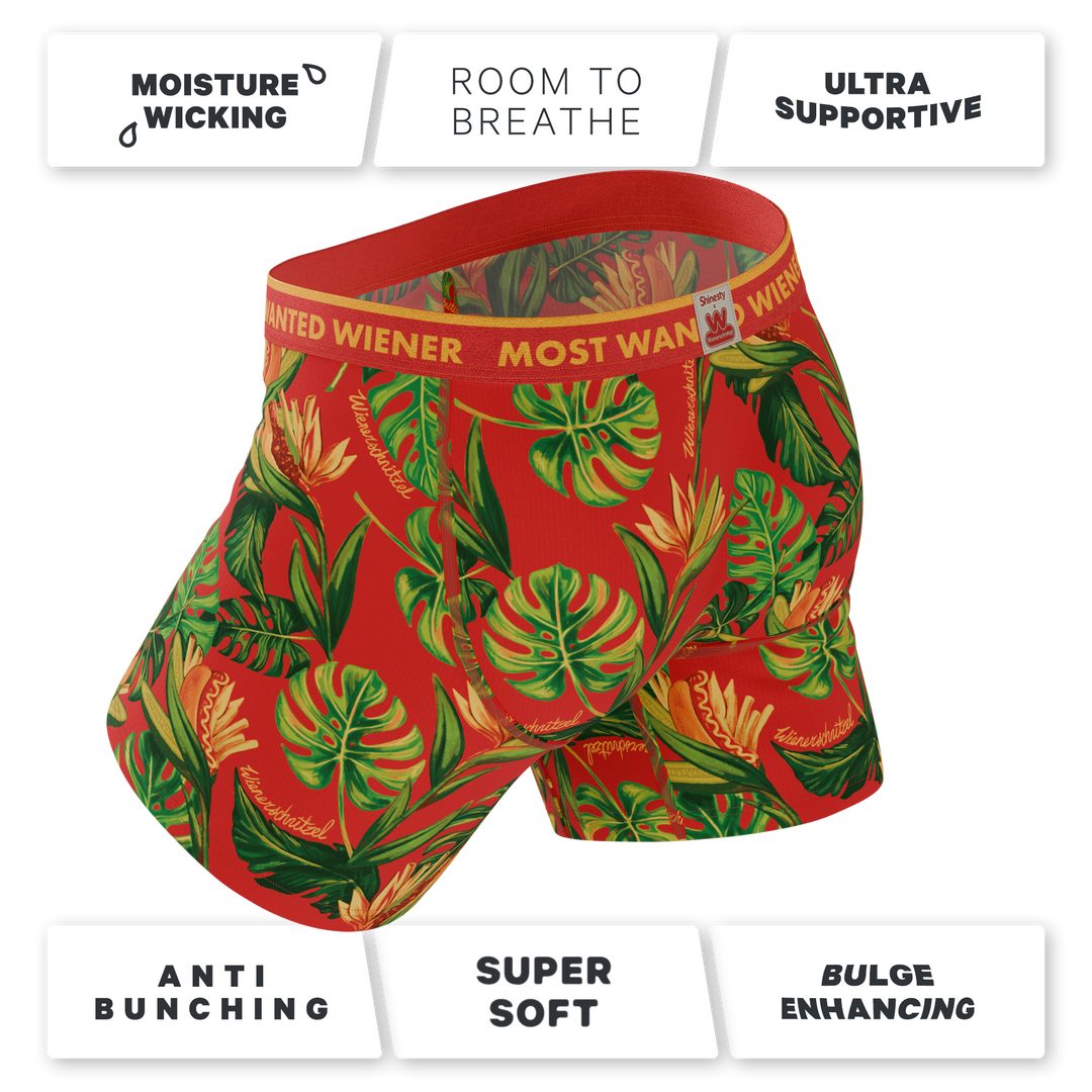 The Wiener In Paradise | Shinesty X Wienerschnitzel Tropical Ball Hammock® Pouch Underwear With Fly