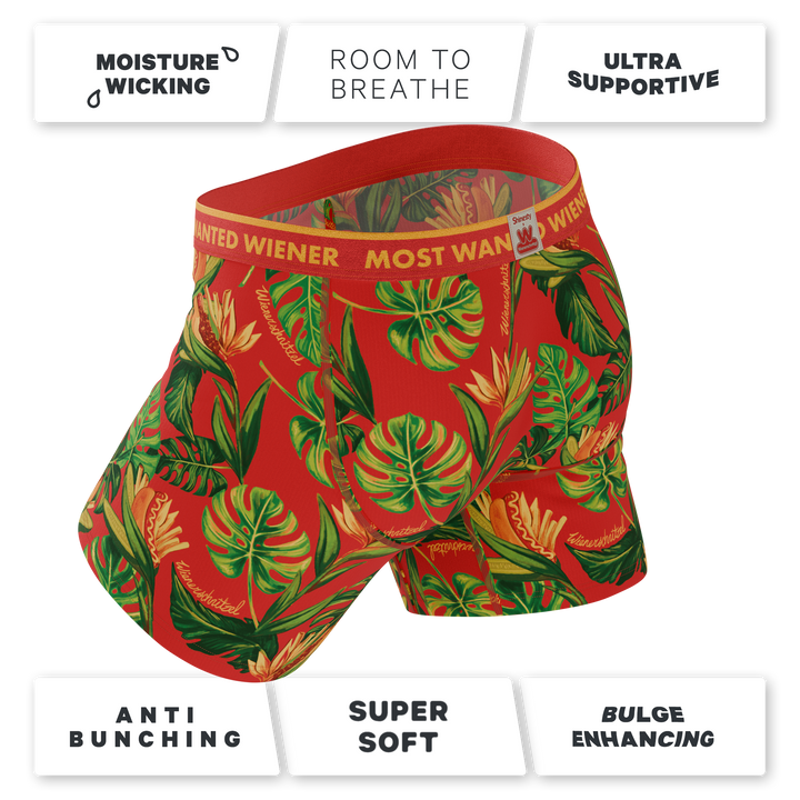 The Wiener In Paradise | Shinesty X Wienerschnitzel Tropical Ball Hammock® Pouch Underwear With Fly