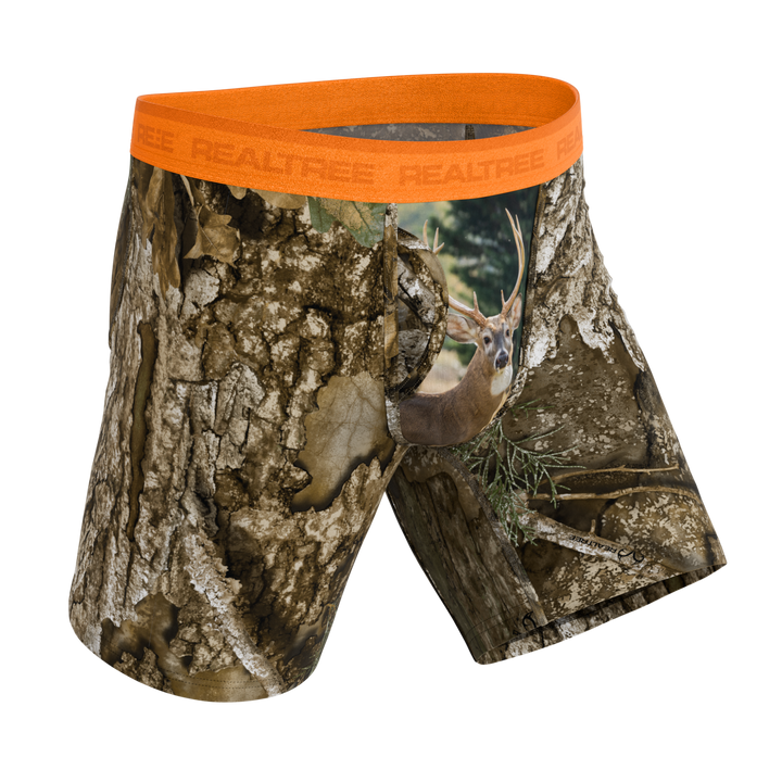 The Wild Game | Realtree x Shinesty Neon Orange Long Leg Ball Hammock® Pouch Underwear With Fly