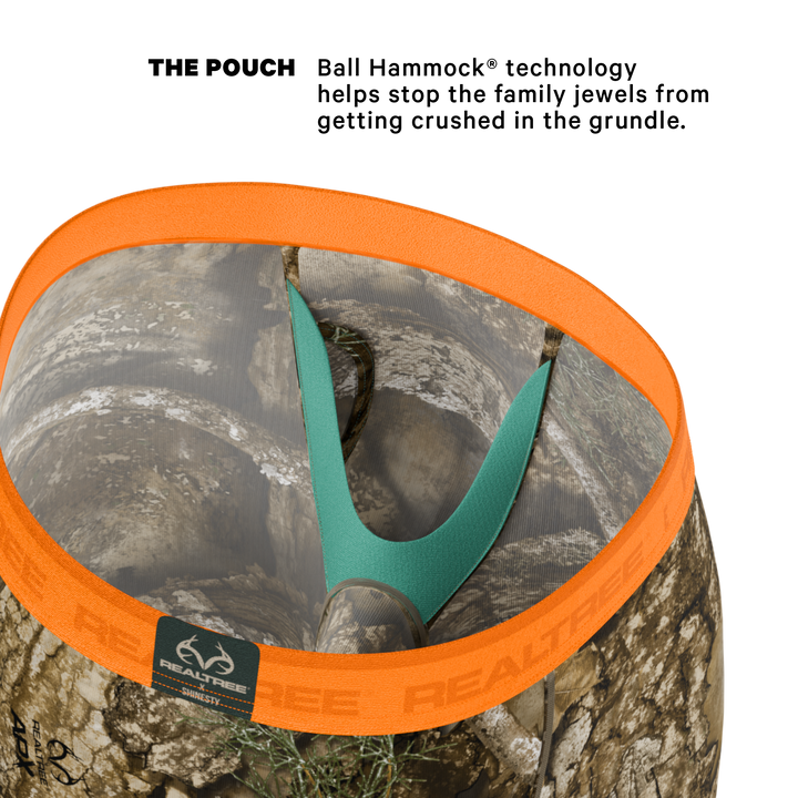 The Wild Game | Realtree x Shinesty Neon Orange Long Leg Ball Hammock® Pouch Underwear With Fly