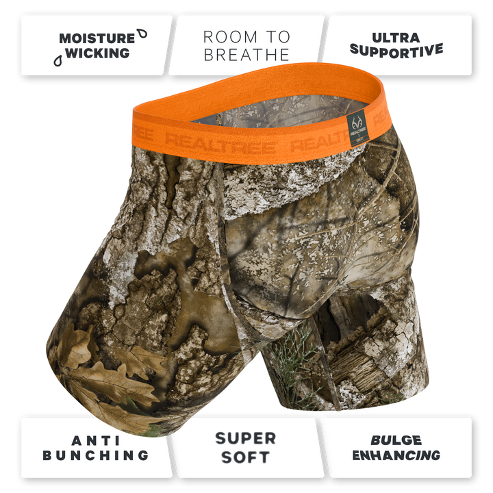 The Wild Game | Realtree x Shinesty Neon Orange Long Leg Ball Hammock® Pouch Underwear With Fly