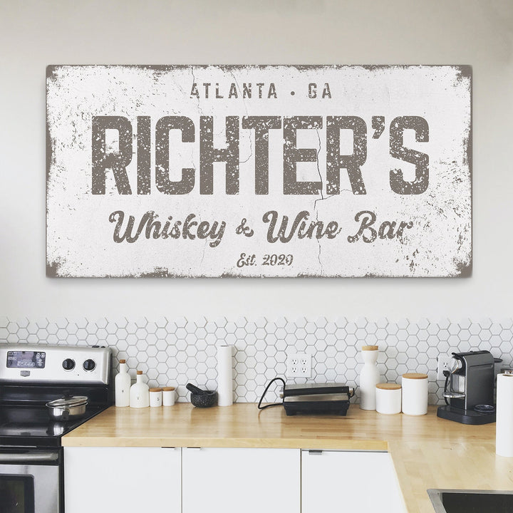 Personalized Whiskey and Wine Bar Sign: Custom Bar Signs for Home Bar – Perfect Man Cave Wall Decor & Ideal Gift for Wine Lovers