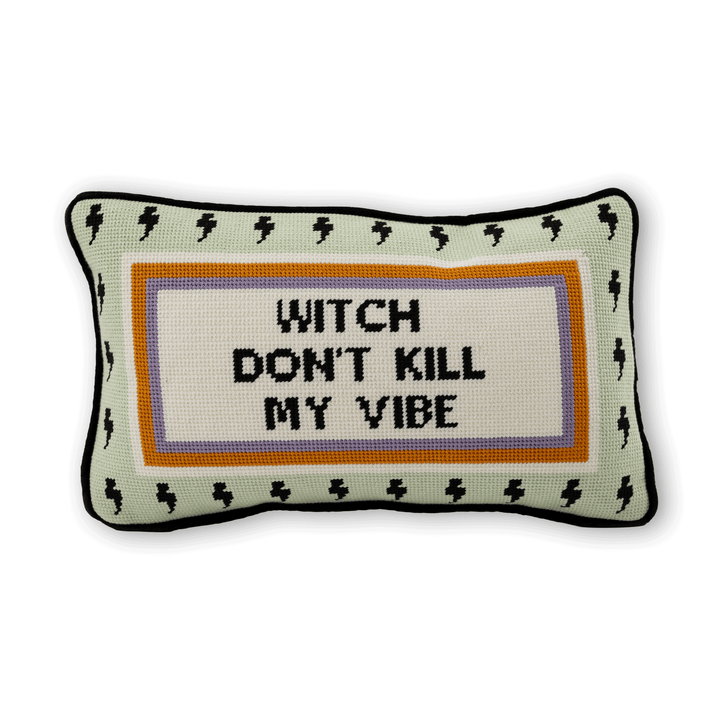 Witch Don't Kill My Vibe Needlepoint Pillow