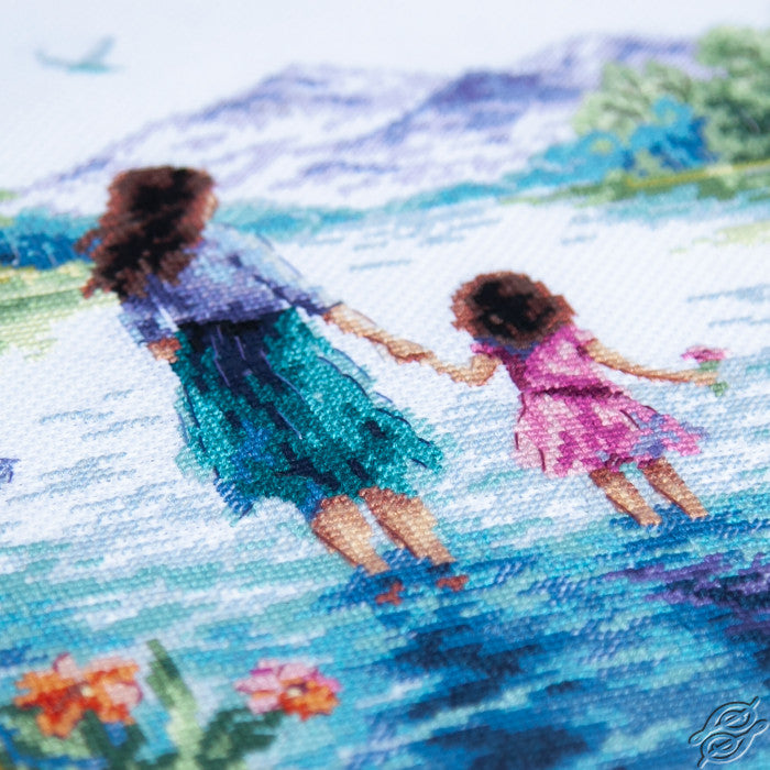 With Mom! Counted Cross Stitch Kit by Magic Needle 70-60
