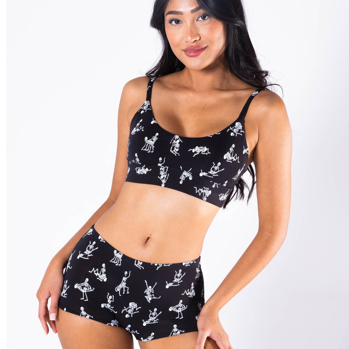 The Bare Back Bones | Glow in the Dark Skeletons Boob Hammock™ Scoop Bralette