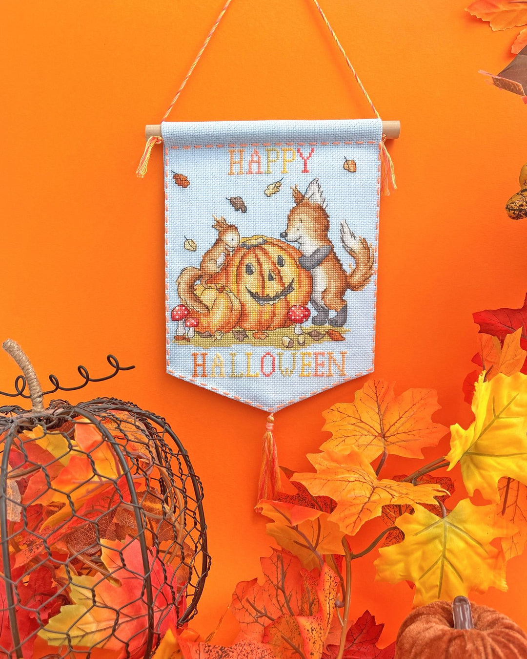 Happy Halloween (Flag) XKG18 Counted Cross Stitch Kit